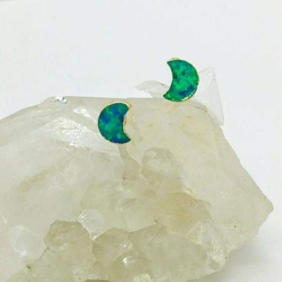 Dainty Moon Studs - Picture 4 of 5